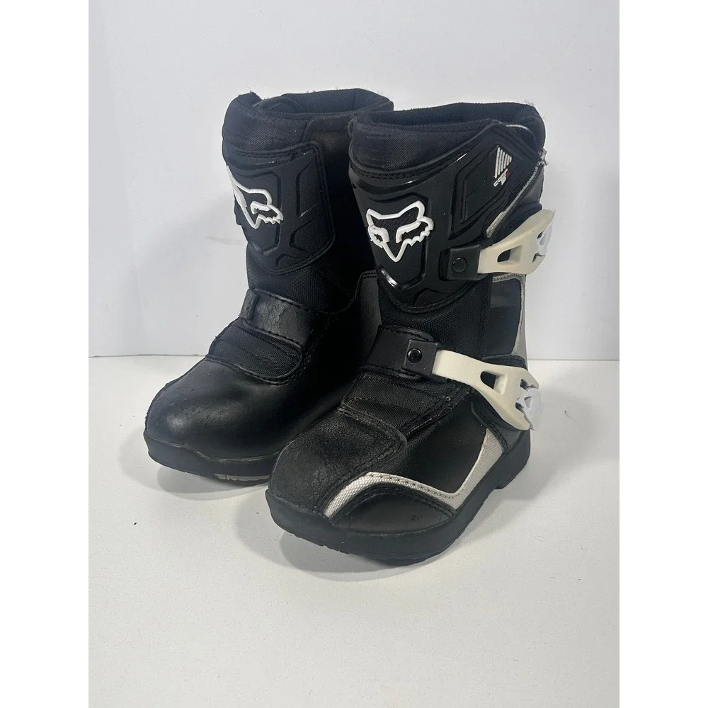 Fox Racing Kids Comp 5K Motocross Boots Black White Silver K11 EU 29 ECP18-FOS